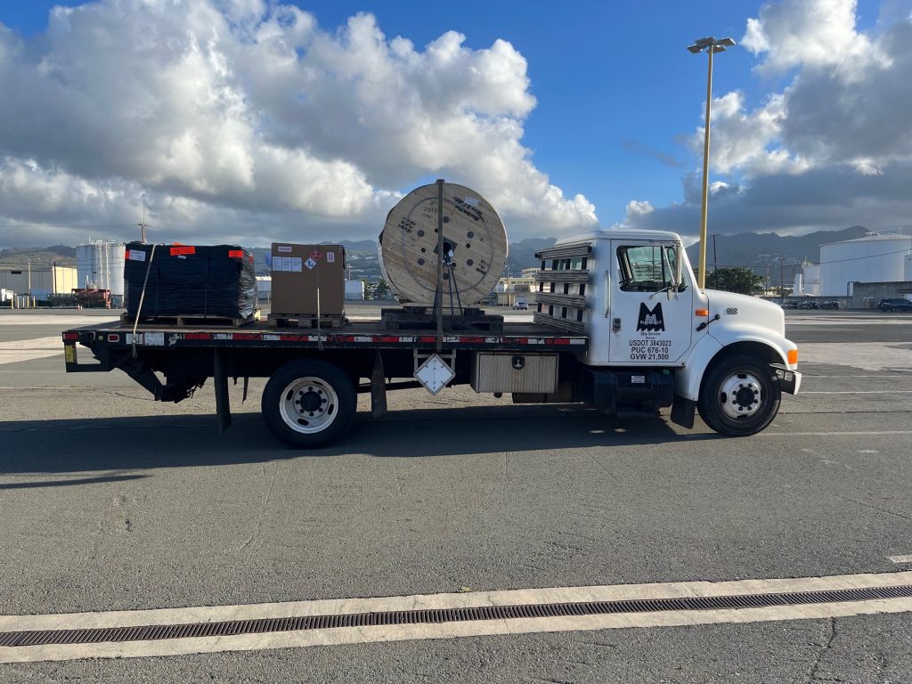 Manoa Resources flatbed truck with provisions